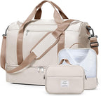 Travel Duffel Bag for Women, Carry-on Overnight Weekender Bags with Wet Pocket & Toiletry Bag, For Spirit Airlines 18x14x8 Personal Item Bag,Small,3 Pcs Set