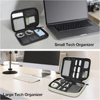 MATEIN Tech Organizer Travel Case 2 Pack for Couple, Water Resistant Charging Cord Organizer for Travel Accessories, Portable Electronics Bag for Purse, Cable, Phone & Slim Mouse, Gifts for Work