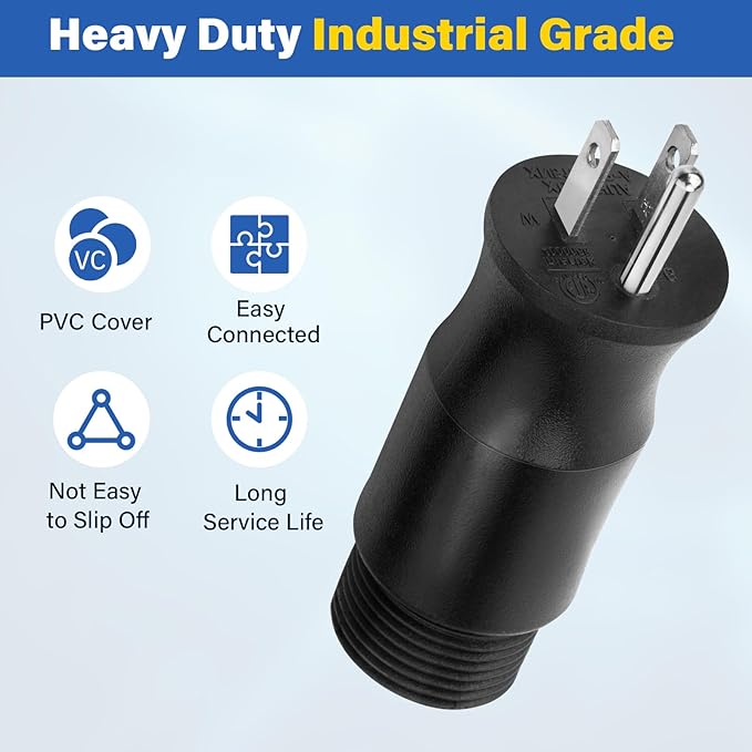 219261 Multi Voltage Power Adapter Plug for Miller & Hobart Welders/Plasma Cutters, 4 Pin to 3 Prong Electric Welding Adapter Plug for Welding Power Cord 5-15P (115V/15A)