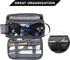 BAGSMART Toiletry Bag for Men, Travel Toiletry Organizer Dopp Kit Water-resistant Shaving Bag for Toiletries Accessories, Door Room Essentials,Grey-medium