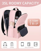 MATEIN Pink Laptop Backpack, 17 Inch TSA Approved Travel Carry On Backpack for Women, Large Work Compuer Bag with Charging Hole & Luggage Strap, Water Resistant Anti Theft College Nurse Bag