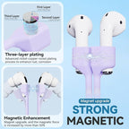 Mooyavia 1 Pack Ultra Strong Magnetic AirPod Straps, Soft Silicone Anti-Lost Neck Lanyard Compatible with AirPods Pro 3rd 2025, AirPod 4th, AirPod Pro 2nd/1st, Air Pod 3rd, Air Pod 2nd/1st-Purple