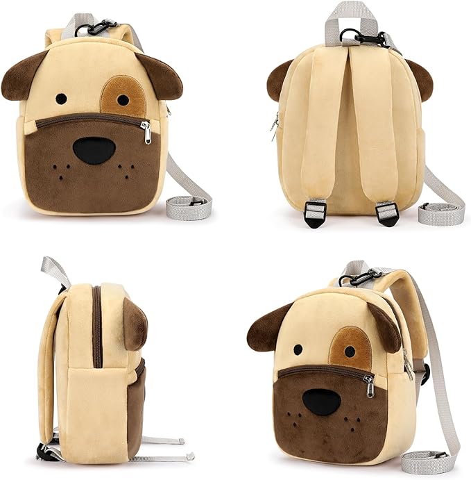 mibasies Toddler Backpacks for Girls 2-4: Plush Backpack -3D Animal Cartoon Mini Travel Bag -10 inch Toddler Backpack Leash