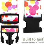 Luggage Straps for Suitcases TSA Approved Easy Pack Organized Suitcase Strap, Luggage Strap, Luggage Belt Strap, Bag Straps for Luggage. Buckle Straps Travel Accessories (Colorful Dot)