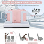 Travel Backpack for Women Airline Approved Carry on Backpack for Airplanes Mochila De Viaje Personal Item Travel Bag Spirit Airlines Personal Item Bag 18x14x8 Backpack for Traveling on Airplane Pink