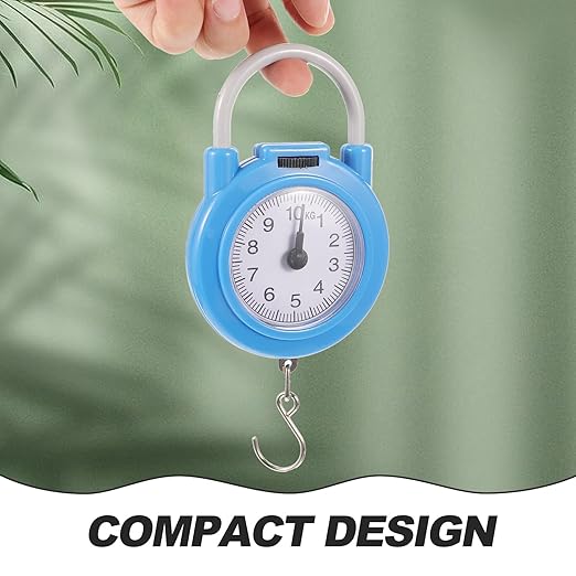 VILLCASE Portable Mechanical Luggage Scale with Hook, High Precision Hanging Spring Weight Scale for Travel and Suitcase Weighing, Blue Compact Handheld Bag Weighing Tool