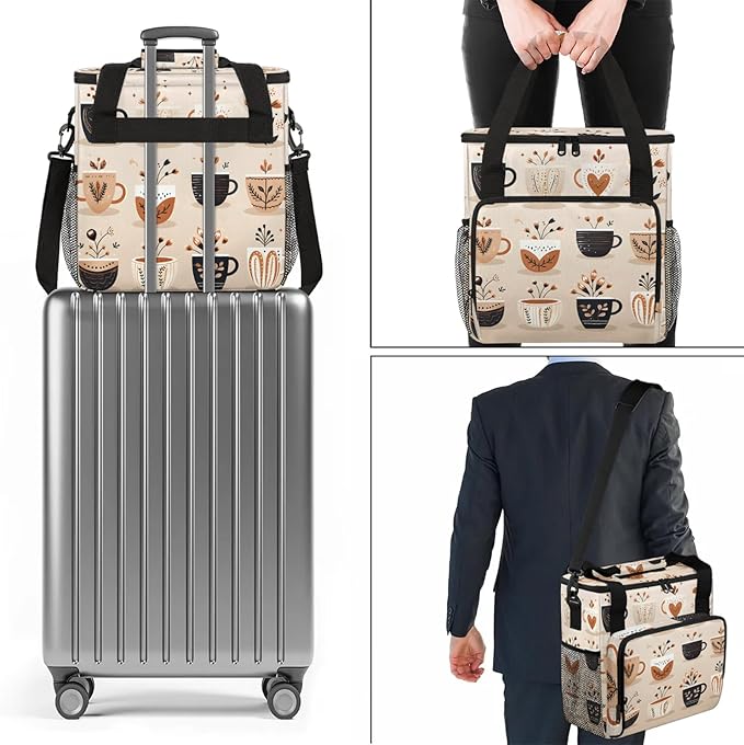 Travel Coffee Maker Carrying Bag Compatible with Keurig K-Mini or K-Mini Plus, Single Serve Coffee Maker Portable Storage Bag with Shoulder Strap(Bag Only)