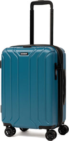 NONSTOP NEW YORK Luggage Expandable Spinner Wheels hard side shell Travel Suitcase Lightweight, TSA Lock, Double USB Port (Teal, Carry-On 20-Inch)