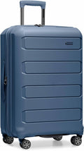 Traveler's Choice Pagosa Hardshell Expandable Luggage with Spinner Wheels, Slate Blue, 26-Inch Medium