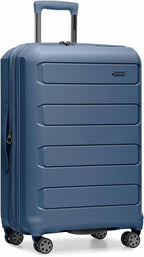 Traveler's Choice Pagosa Hardshell Expandable Luggage with Spinner Wheels, Slate Blue, 26-Inch Medium