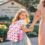 RHCPFOVR Kids Backpack for Girls - Girls Backpack 3-8 Ages Strawberry for Kids 15 Inch School Bookbag for Kindergarten Elementary School Bookbag for Girl 1st 2nd Grade