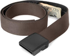 Travel Security Money Belt with Hidden Money Pocket - Cashsafe Anti-Theft Wallet Unisex Nickel free Nylon Belt by JASGOOD