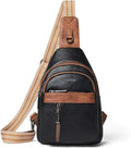 LATMAP 7L Sling Bag For Women Men Backpack Fanny Pack Crossbody Chest Travel Shoulder Belt Bags Purse Handbag PU Leather