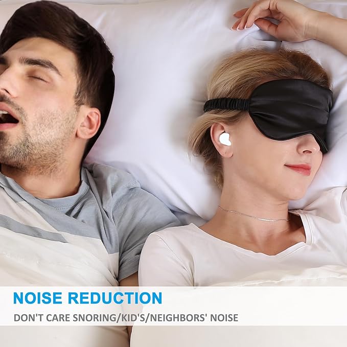 Ear Plugs for Sleeping, 16 Moldable Noise Cancelling Silicone Earplugs for Swimming, Snoring, Sleep and Studying, White