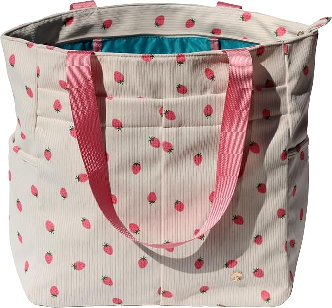 ESVAN Original Floral Tote Bag Large Shoulder Bag with Multi Pockets for Gym Travel Beach Daily Bags