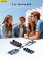 OHOVIV Portable Charger Power Bank 50000mAh Battery Pack, 22.5W Fast Charging PowerBank with Built in Cables,Travel Essential USB-C Portable Phone Charger for iPhone Samsung Pixel Android iPad