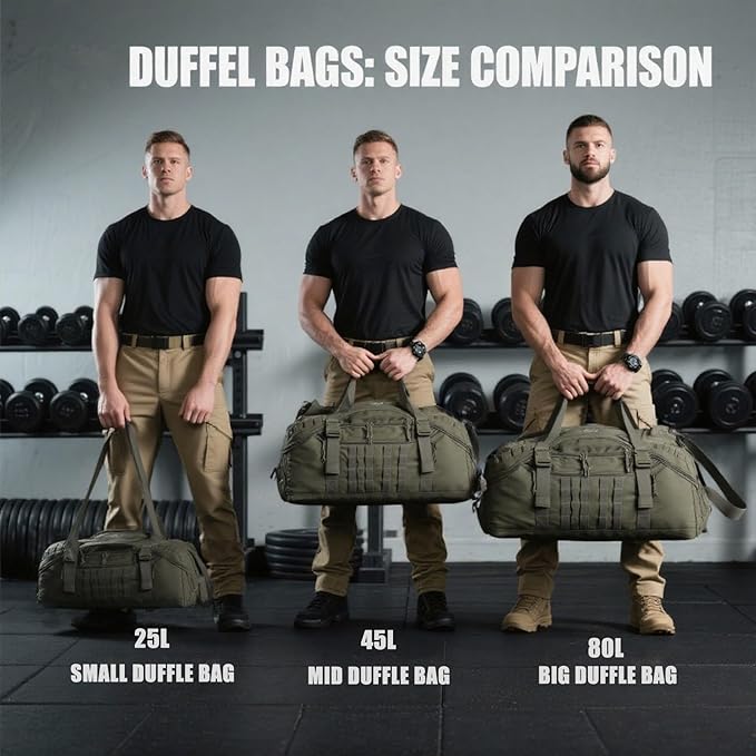 Miramrax Travel Duffle Bag Backpack for Men - Large Tactical Bags Weekender Gym Bag for Overnight Traveling Military Workout Deployment Sports (Green, 80L)