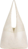 WantGor Crochet Bags, Beach Mesh Tote Bag Womens Shoulder Shopping Handbag Casual Travel Totes Bag Foldable Hobo Bags