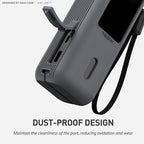 Silicone Case for Anker Laptop Power Bank (25,000mAh 165W) 1/4" Nut Hole,SD/SIM Card Storage, Display Protection&Dustproof, Travel Protective Cover Compatible with Anker Power Bank 165W (Gray)