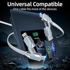 4 in 1 Charging Cable 5FT -MAX 66W Fast Charging Multi Charging Cable for All Devices, USB A/C to C/Lightning Cable Multiple iPhone Charger Cord for iPhone 16/15/14/13/iPad/Android/Tablets and More