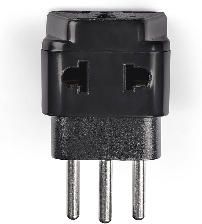 OREI USA to Switzerland Plug Adapter - Type J Adapter Compatible with Switzerland, Rwanda, Liechtenstein - 2 in 1 Swiss Plug Adapter - CE Certified - RoHS Compliant - 2 Pack - Black Color