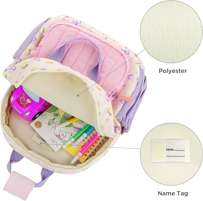 GAGAKU Toddler Backpack for Girls 2-4 years Kids Mini Backpacks Cartoon Breathable Comfortable Preschool Daypack for School Travel Lightwieght Bag - Butterfly