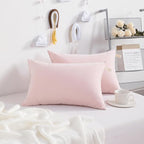 NTBAY Toddler Pillows, Down Alternative 13"x18" Pillows, Machine Washable - Soft and Breathable Travel Small Pillows for Sleeping, Ideal for Daycare, Crib, Cot, Pink