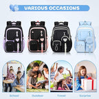 MOONBABY Girls Backpack, Kids Backpack for Girls, School bag for Primary Elementary Teenage, Middle School Students Bookbag