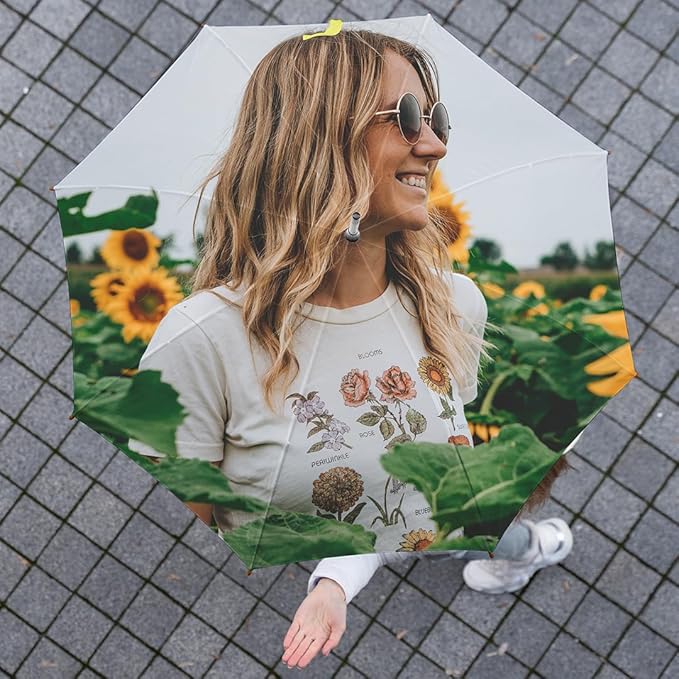 CanvasChamp Custom Umbrella with Photo & Text - Personalized Folding Umbrella for Sun, Rain & Travel
