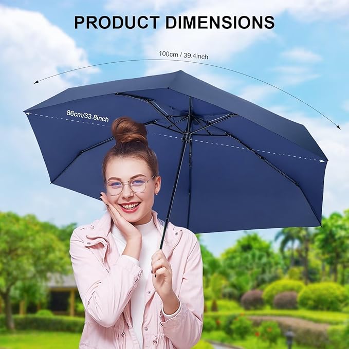 Compact Travel Umbrella with Case - Mini Umbrella for Purse, Small Lightweight &Tiny Design Perfect for Parasol Outdoor Sun&Rain Umbrellas