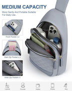 Capolo Sling Bag for Women Men Waterproof Crossbody Bags for Women Trendy Casual Fanny Pack with Convertible Shoulder Strap Chest Bag for Travel Hiking(Blue, Medium)