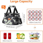 Lifewit Medium Lunch Bag, Insulated Lunch Box, Soft Cooler Cooling Tote for Adult Men Women, Camouflage 12-Can (9L)