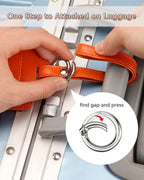 3 Pack Luggage Tags - Quick Install, Privacy Protection, Airplane Travel Essentials for Suitcases, Durable Leather - Orange