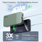 NOBIS Portable Charger,20000mAh Power Bank, 45W Fast Charging，Battery Pack with 2 USB-C (in/Out) & 2 USB-A, Digital Display & Small Current Mode, Compatible with Phone 17 S25 Tablet