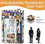 Yonlevres Credit Card Holder Slim Wallet, Puppy Dog RFID Wallet Women Front Pocket Card Holder Thin Small Cute Travel ID Window PU Leather RFID Blocking Case Organizer Purse Gift
