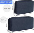 CAAORDKSO Electronic Organizer Travel Cable Accessories Bag, Electronic Organizer Case, Electronic Accessories Organizer Bag for Cable, Cord, Charger, Phone, Power Bank, Earphone (Big-Navy Blue)