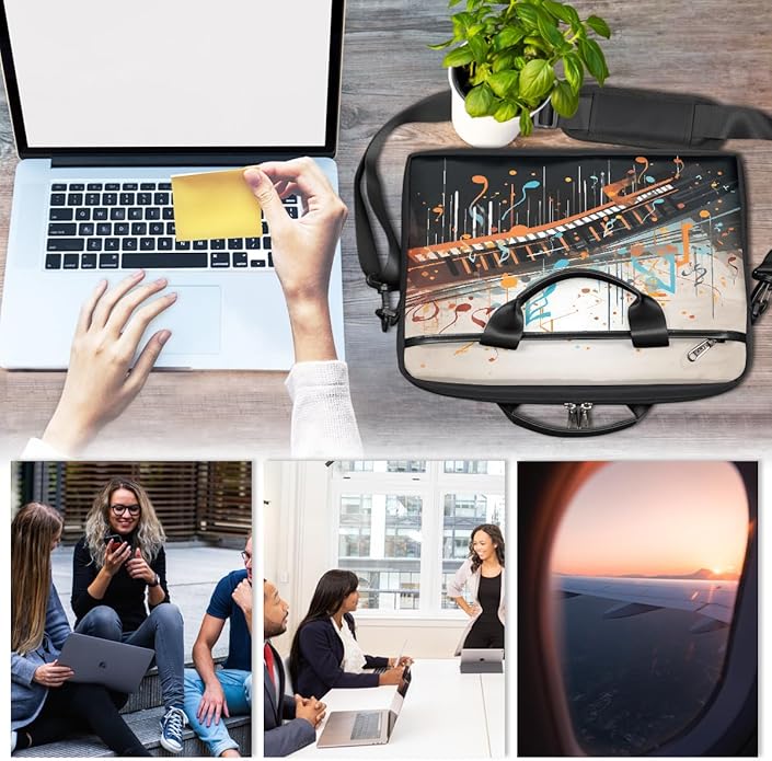 Laptop Shoulder Bag for Women Men, Waterproof Computer Case Messenger Bag Briefcase for Business Office Travel