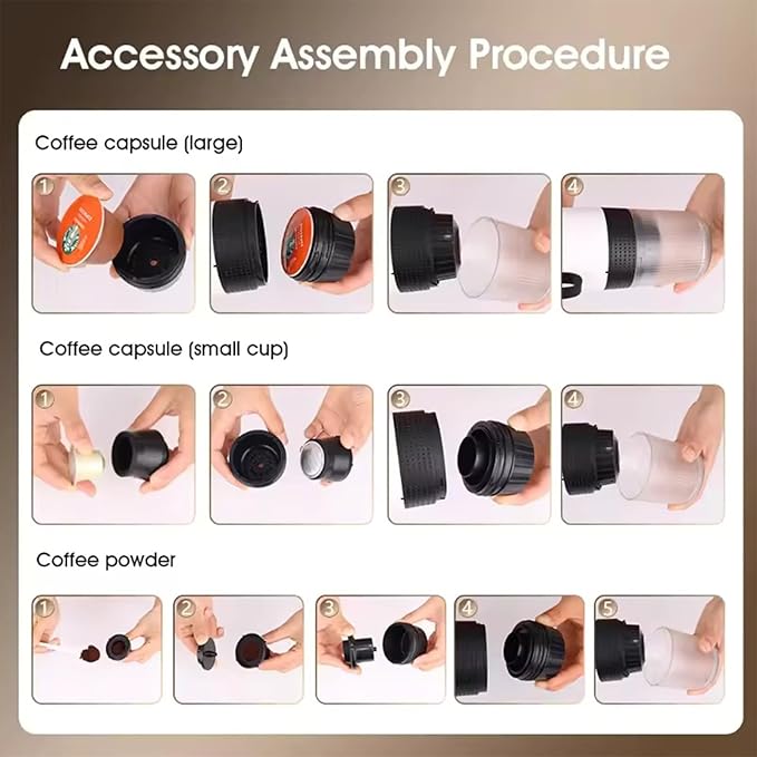 Portable Coffee Maker Espresso Machine for Camping Travel Nano Home Office Gym Car Coffee Maker, Self Heating & USB-C Rechargable