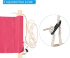 PATIKIL Foot Hammock Under Desk, Adjustable Foot Rest Sling with Hooks Portable Desk Footrest for Airplane Travel Home Office, Pink Style 1