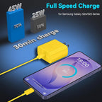 45W Super Fast Charger USB C Android Phone Type C Charger Fast Charging Block with 6.6FT Cord for Samsung Galaxy S26/S26 Ultra/S26+/S25 Ultra/S25/S24 Ultra/S24/S23 Ultra/S22/S21/S20/Note 10, Yellow