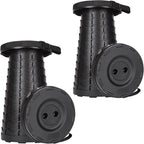 2-Pack Collapsible Stool, 400lbs Max Weight, Lightweight But Sturdy, Portable Retractable Folding Telescoping Foldable Camping Stool for Adults Outdoor Fishing Hiking BBQ