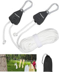 Retractable Travel Clothesline, Portable Clothes Line with Heavy Duty Pulleys & Carabiners, Windproof Clothes Drying Rope for Outdoor Camping, Travel, Indoor Home Use (White, 19 Feet Long)