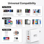 USB C Charger Block, 60W 5-Port Type C Charger Fast Charging Block, USBC USB Multiple Port Wall Charger Plug Adapter for iPhone 17/Air/16/15/14/13/12/11 Pro Max, Samsung Galaxy, iPad, Tablet (White)