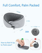 BeeVines Travel Pillow with Carry Case, Memory Foam Neck Pillows for Airplanes, 360° Wrap Around Support for Sleeping, Breathable & Washable Cover for Long Flights, Car & Train Traveling