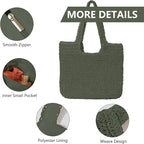 GOLDTIMO Beach Bags for Women - Summer Soft Large Woven Shoulder Purse Handbag, Beach Tote Straw Bag for Summer Vacation