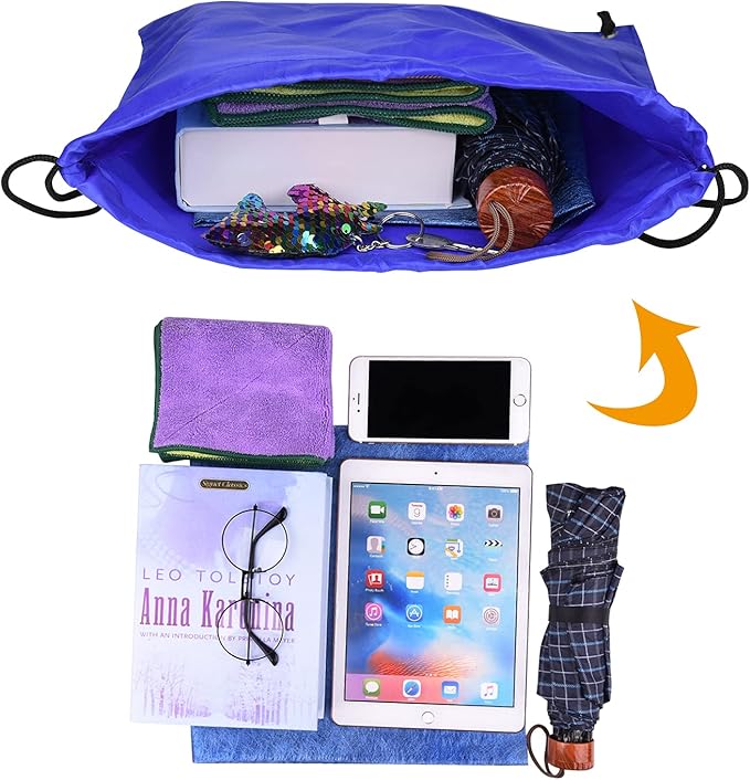 PLULON 25 Pcs Blue Drawstring Backpack Bags Bulk String Backpack Cinch Sack Pull Sport Gym Backpack Bags for Yoga Traveling Outdoor Sports