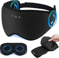 Sleep Mask with Bluetooth 5.4 Headphones, Removable 3D Eye Cups, Timing Sleeping Headphones for Side Sleepers, Wireless Music Eye Mask Speakers for Men, Women, Tech Gifts, Black