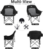 Bolosy 2 Pack Oversized Camping Chairs for Adults Heavy Duty Outdoor Folding Chairs Padded Portable Lawn Chairs XL Camp Chairs with Cup Holder Suproot 500 lbs