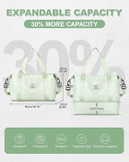 Travel Duffel Bag, Sports Tote Gym Bag, Shoulder Weekender Overnight Bag for Women