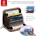 FurArt Zipper Wallet Women, RFID Blocking Credit Card Wallet, Business Card Holder, Compact Size KeyChain Wallet